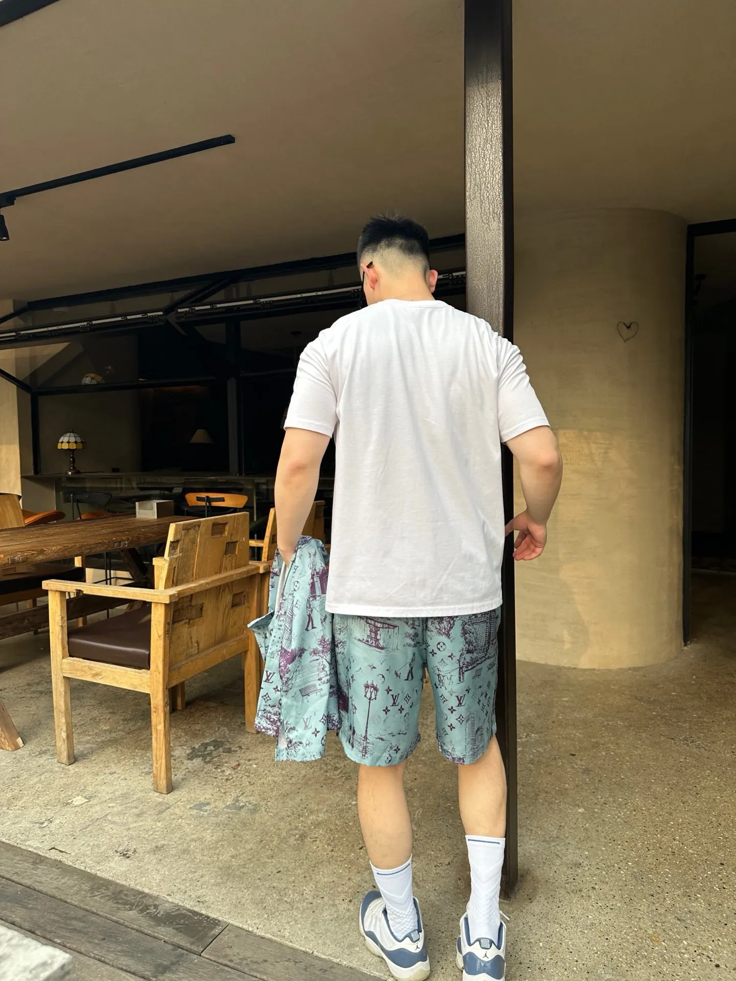 Louis Vuitton/Louis Vuitton City Park Mulberry Silk Suit Shorts